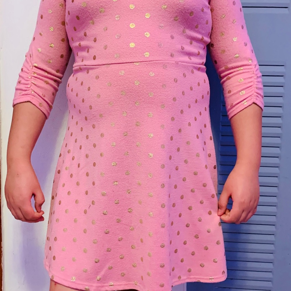 Pink polka dot dress